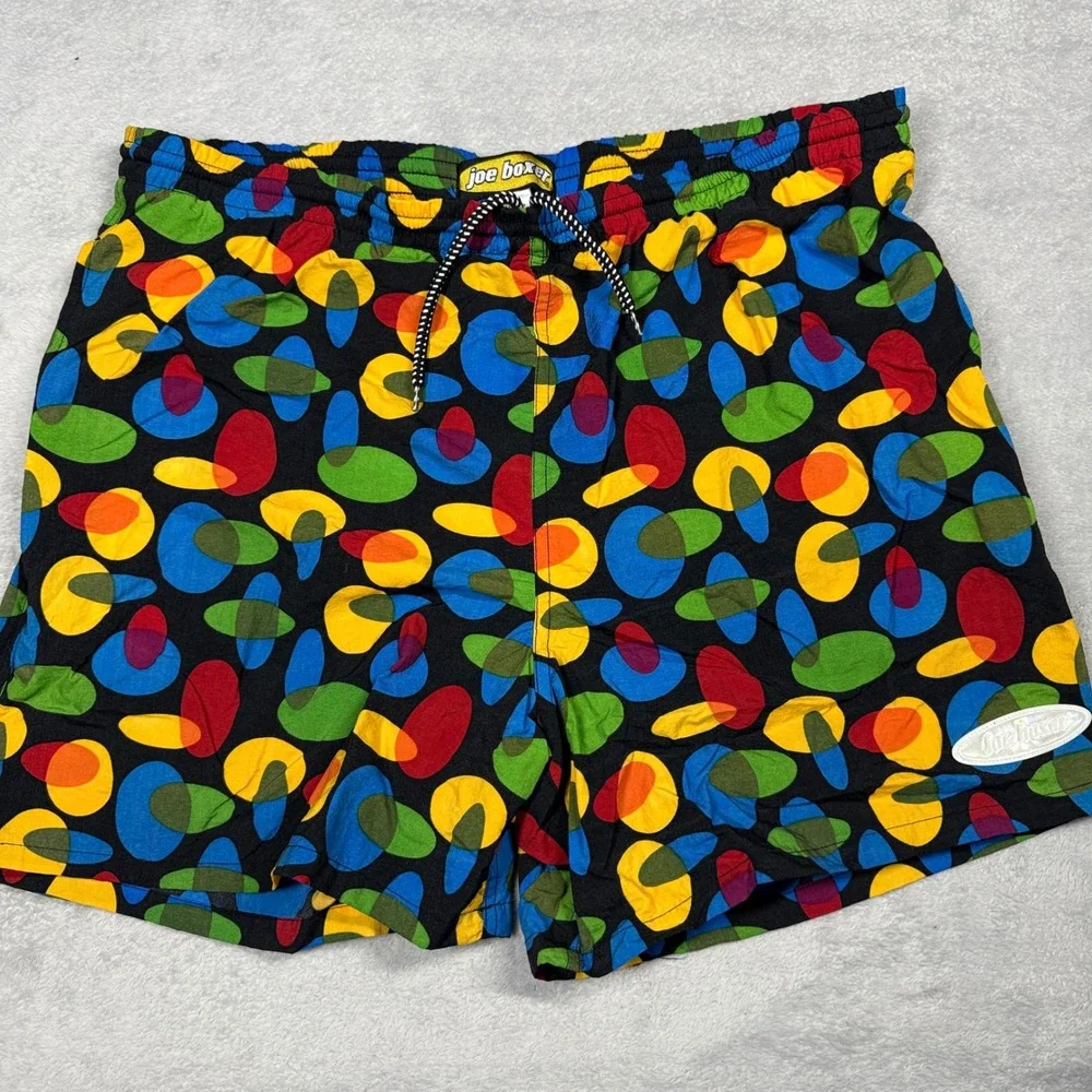 Joe Boxer‎ Swim Trunks Mens Large Multicolor Geometric Print Mesh Lined Shorts